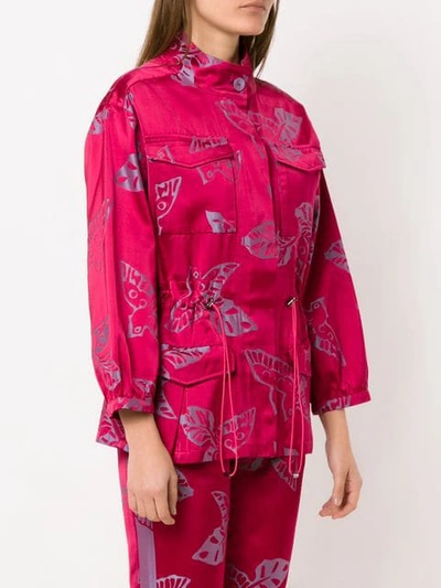 Shop Martha Medeiros Jacquard Parka In Pink