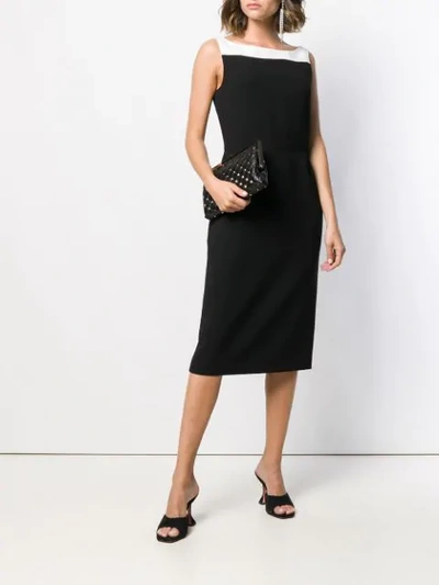 Shop Givenchy Square Neck Dress In Black