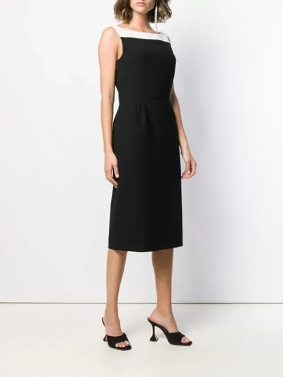 Shop Givenchy Square Neck Dress In Black