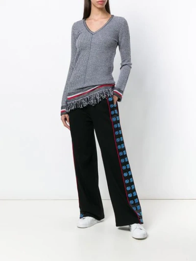 Shop Stella Mccartney Wide Logo Trousers In Black