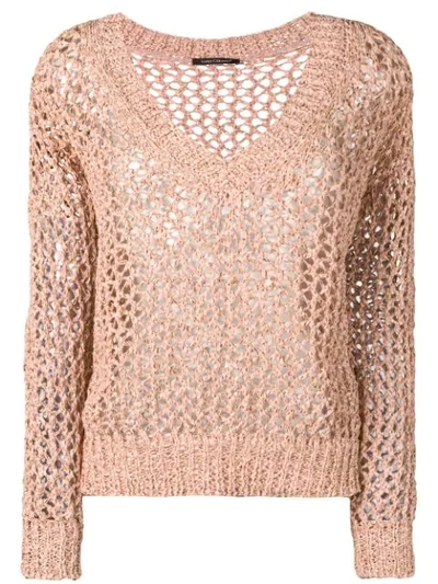 Shop Luisa Cerano Pullover In Häkeloptik In Pink