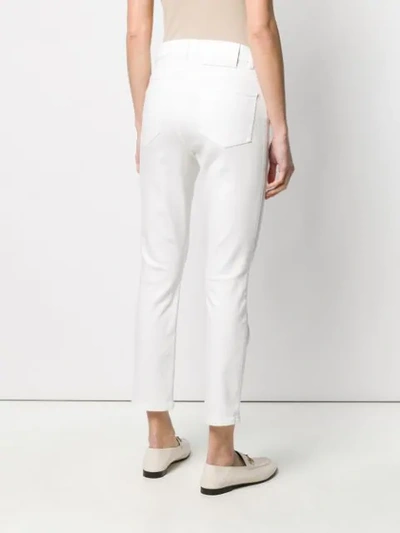Shop Escada Cropped Skinny Jeans In White