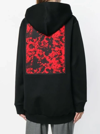 Shop Miu Miu Printed Back Hoodie In Black