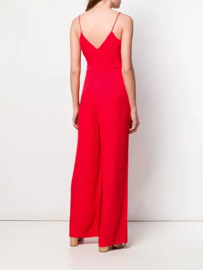 Shop Armani Exchange Straight-fit Jumpsuit With Front Knot - Red