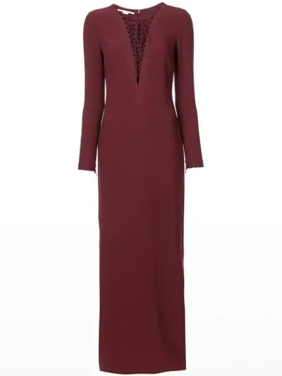 Shop Stella Mccartney Lace-up Gown In Red