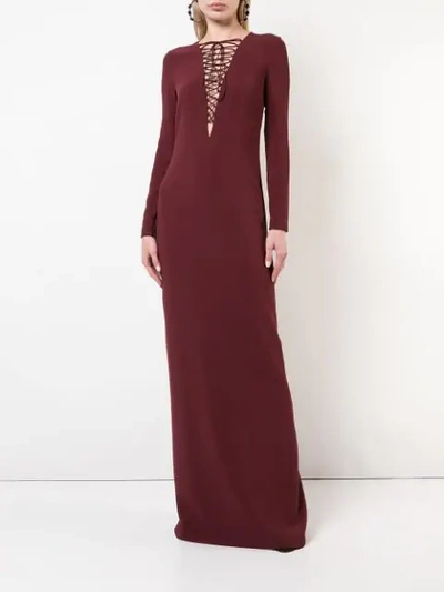 STELLA MCCARTNEY LACE-UP GOWN - 红色