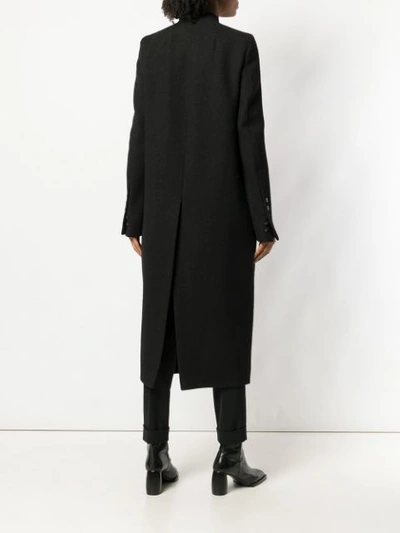 Shop Rick Owens Asymmetric Coat - Black