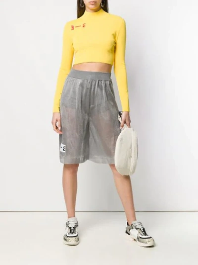 Shop Artica Arbox Knee Length Sheer Shorts - Grey