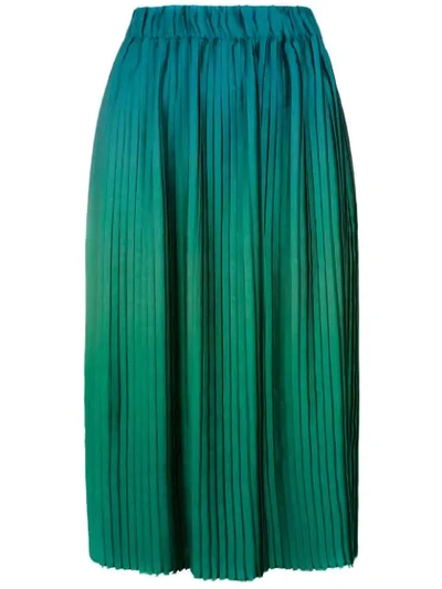 Shop À La Garçonne Gradient Pleated Skirt In Green