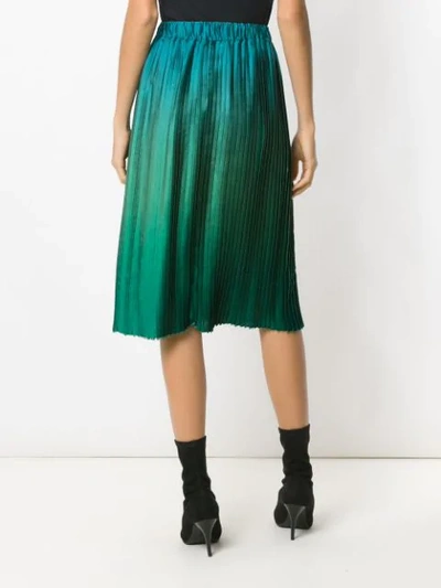 Shop À La Garçonne Gradient Pleated Skirt In Green