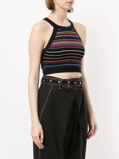 Shop Nagnata Strap Back Crop Sports Top In Multi Stripe