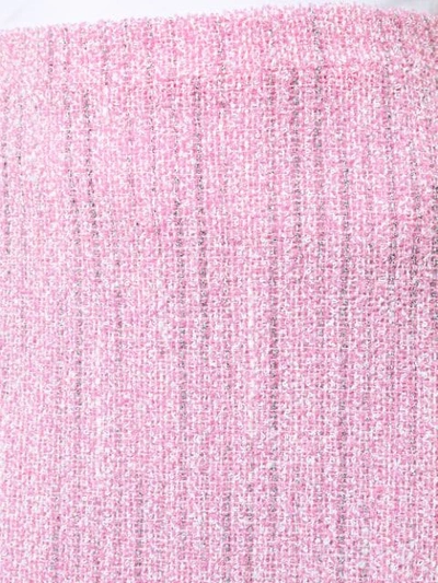 Shop Alessandra Rich Tweed Midi Skirt In Pink