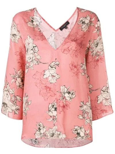 ANTONELLI FLORAL PRINT BLOUSE - 粉色