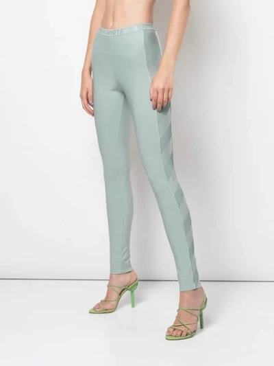 Shop Off-white Elastic Waist Leggings - Green