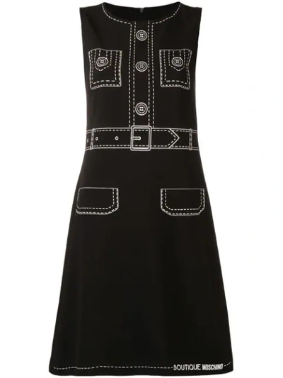 Shop Boutique Moschino Tromp L'oeil Sleeveless Dress - Black