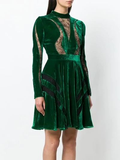 Shop Elie Saab Cut Out Lace Skater Dress - Green