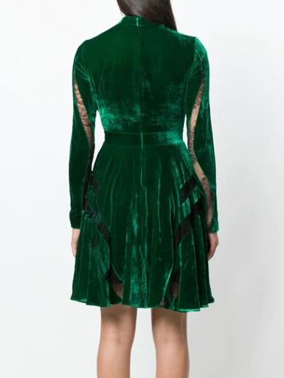 Shop Elie Saab Cut Out Lace Skater Dress - Green