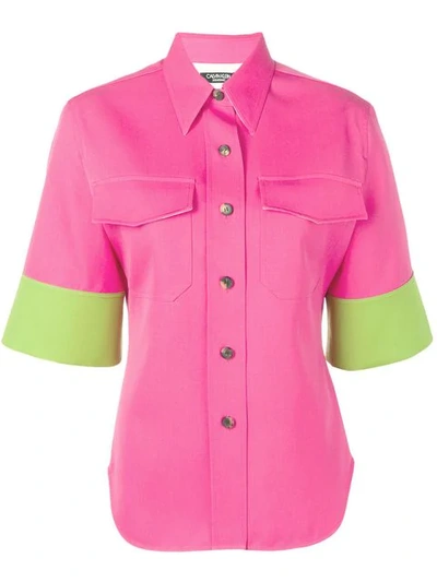 Shop Calvin Klein 205w39nyc Contrast Cuff Shirt In Pink