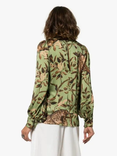 JOHANNA ORTIZ GIFTS OF NATURE PRINTED BLOUSE - 绿色