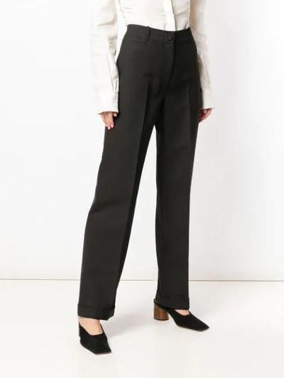 Shop Jacquemus Straight Tailored Trousers In Black