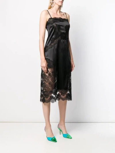 Shop Dolce & Gabbana Satin Slip Dress In Black