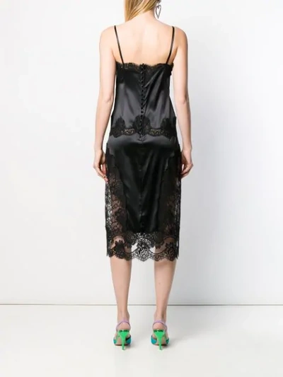 Shop Dolce & Gabbana Satin Slip Dress In Black