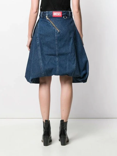 Shop Diesel Red Tag Blasphemous Denim Skirt In Blue