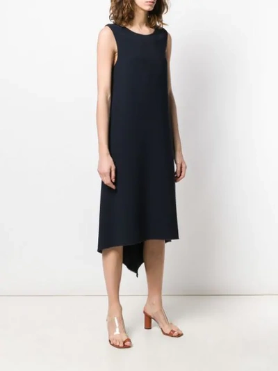 Shop Alberto Biani Asymmetric Hem Dress In Blue