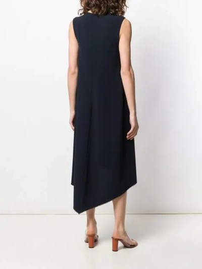 Shop Alberto Biani Asymmetric Hem Dress In Blue