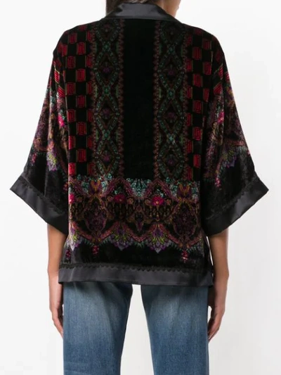 Shop Etro Printed Poncho - Black