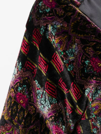 Shop Etro Printed Poncho - Black