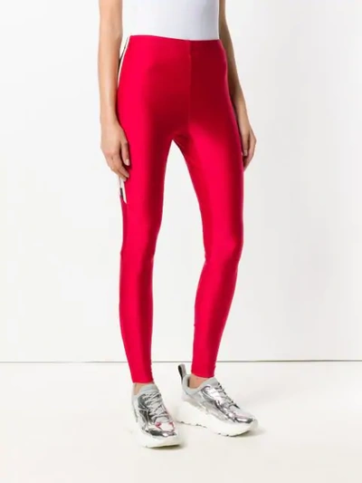 Shop Gucci Logo Leggings In Red