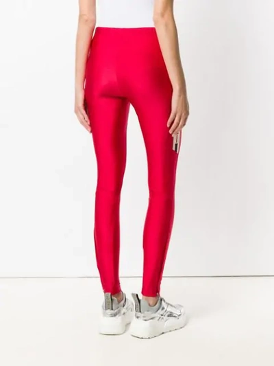Shop Gucci Logo Leggings In Red