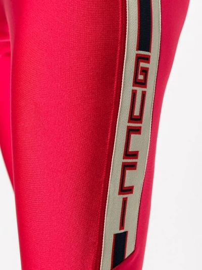 Shop Gucci Logo Leggings In Red