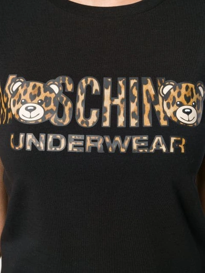 Shop Moschino Leopard Logo T In Black