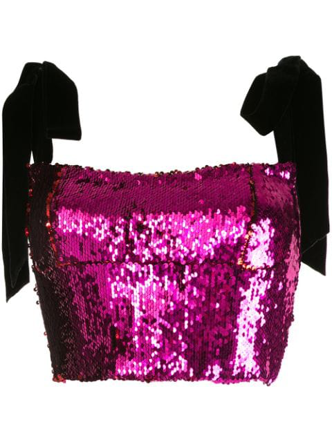 magenta sequin top