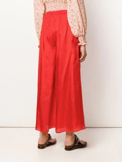 Shop Mes Demoiselles Wide-leg Flared Trousers In Red