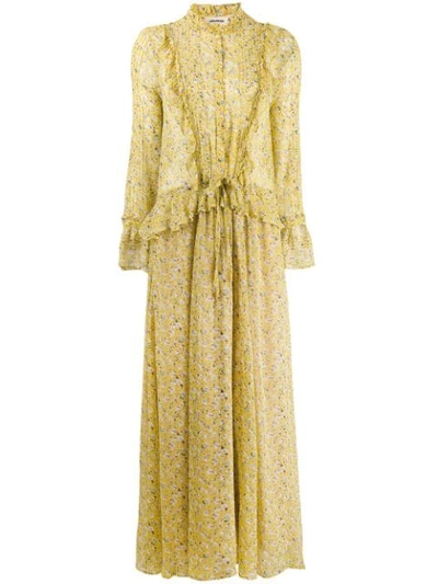 Shop Zadig & Voltaire Roma Anemone Floral Dress In Yellow