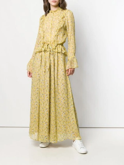 Shop Zadig & Voltaire Roma Anemone Floral Dress In Yellow