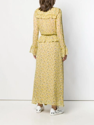 Shop Zadig & Voltaire Roma Anemone Floral Dress In Yellow