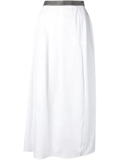 CHRISTOPHER KANE 水晶镶嵌府绸半身裙 - 白色