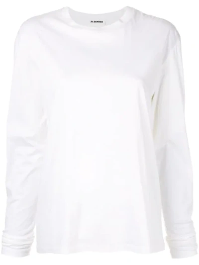 Shop Jil Sander Longsleeved T-shirt In White