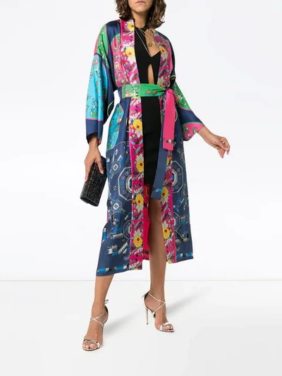 Shop Rianna + Nina 'greek Kimono' Robe Mit Print In Multicolour