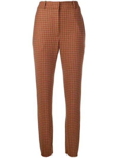 Shop Zimmermann Tapered Tartan Trousers In Red