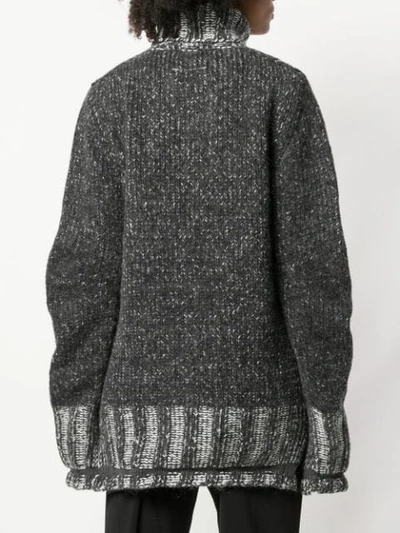 Shop Mm6 Maison Margiela Oversized Knit Sweater In Grey