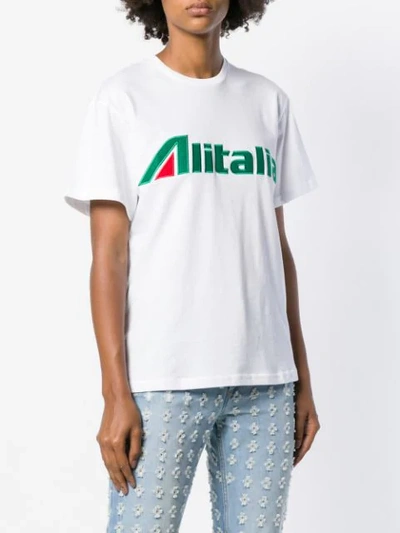 Shop Alberta Ferretti Alitalia Patch T-shirt In White