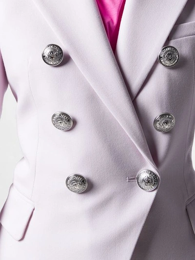 BALMAIN 纽扣镶嵌西装夹克 - 紫色