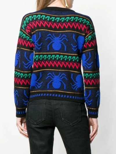 Shop Saint Laurent Spider Jacquard Sweater In Black