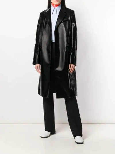 Shop Jil Sander Buttoned Rain Coat In Black