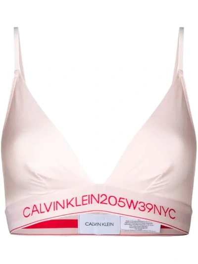 Shop Calvin Klein 205w39nyc Logo Bralet In Pink